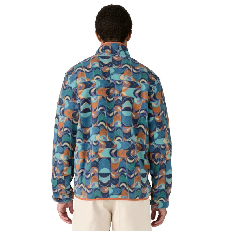 Patagonia Mens Lightweight Synchilla Snap-T Pullover - Swallowtail Geo-Still Blue-2