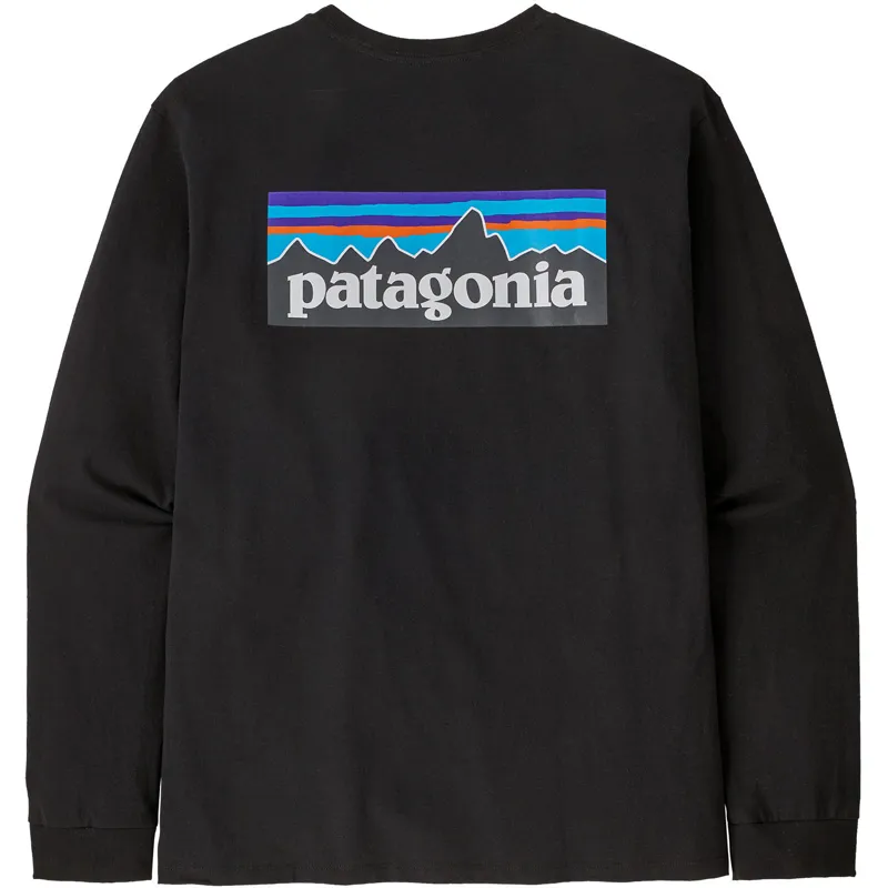 Patagonia Mens Long Sleeved P-6 Logo Responsibili-Tee - Black-2