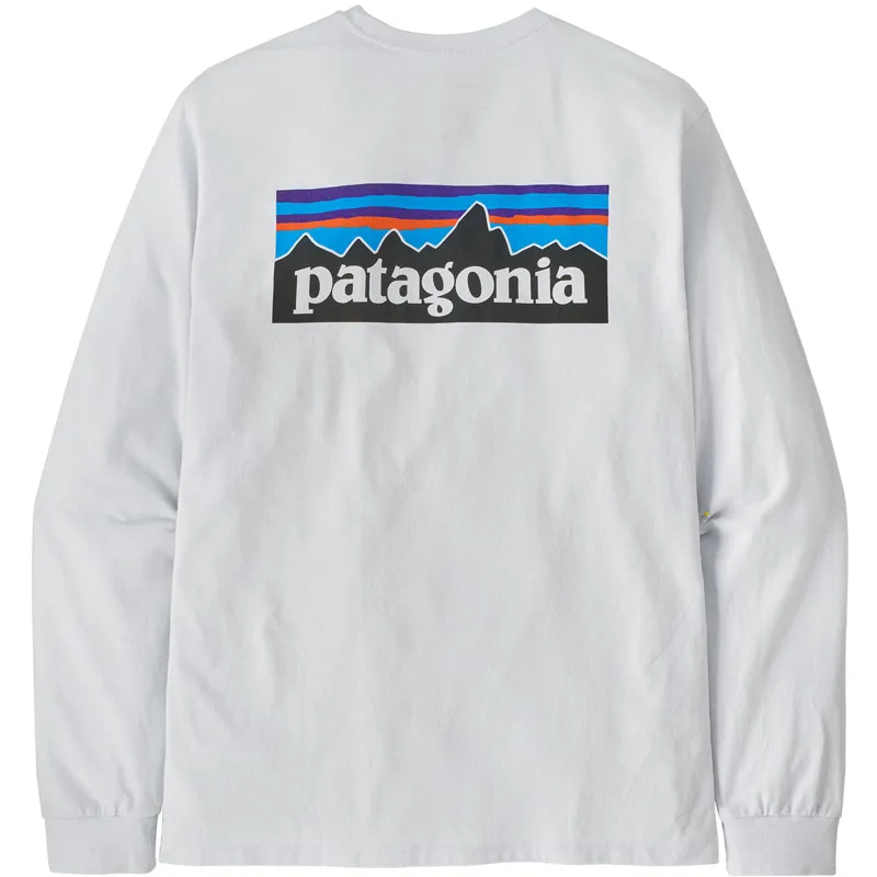 Patagonia Mens Long Sleeved P-6 Logo Responsibili-Tee - White-2