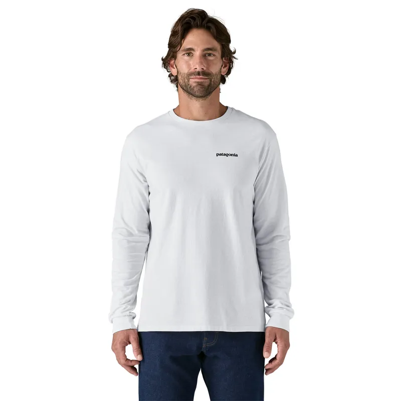 Patagonia Mens Long Sleeved P-6 Logo Responsibili-Tee - White-4