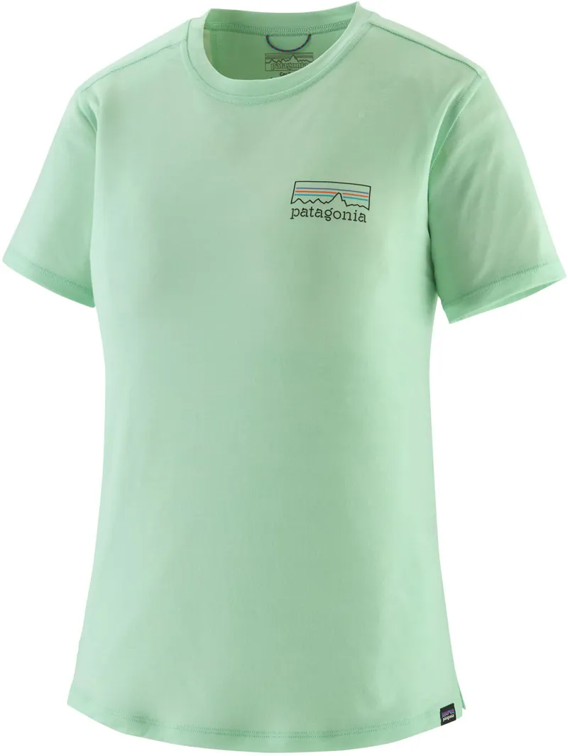 Patagonia Womens Cap Cool Merino Blend Graphic Shirt - Fitz Roy Strata-Rinsed Green