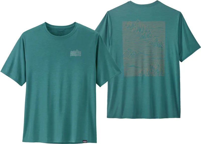 Patagonia Mens Cap Cool Daily Graphic Shirt - Strataspire-Wetland Blue X-Dye