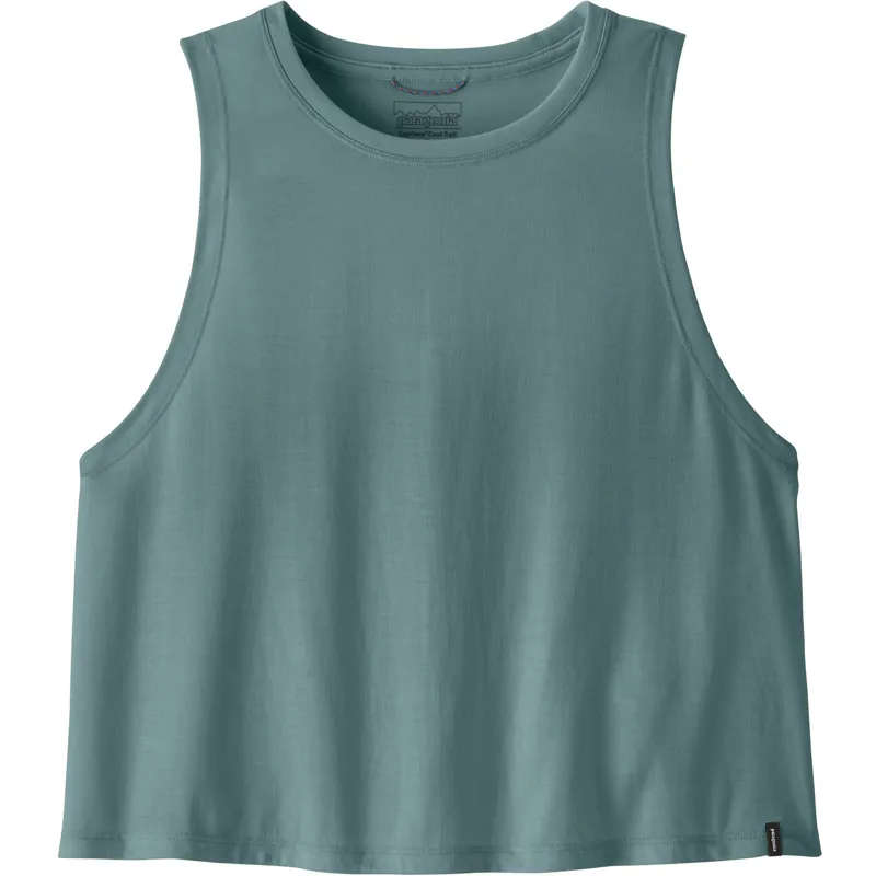 Patagonia Womens Cap Cool Trail Cropped Tank - Blue Sage