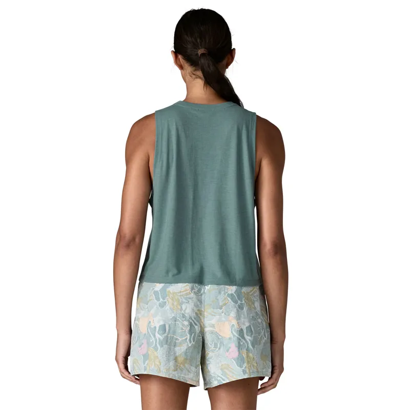 Patagonia Womens Cap Cool Trail Cropped Tank - Blue Sage-2