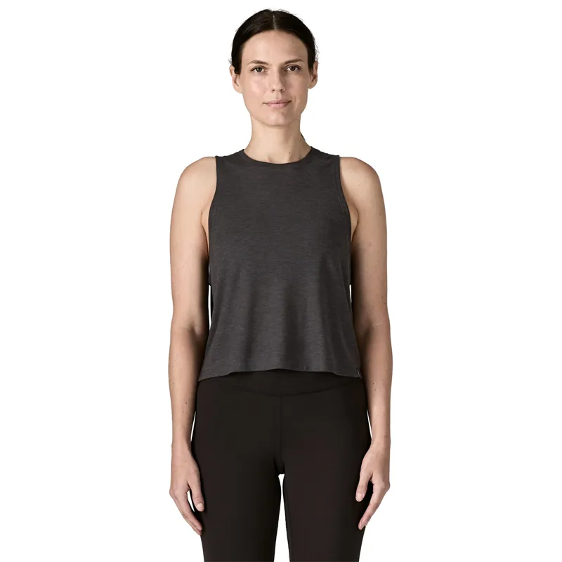 Patagonia Womens Cap Cool Trail Cropped Tank - Ink Black-1