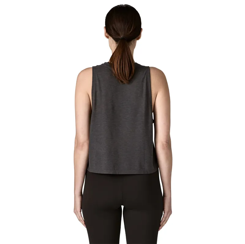 Patagonia Womens Cap Cool Trail Cropped Tank - Ink Black-2