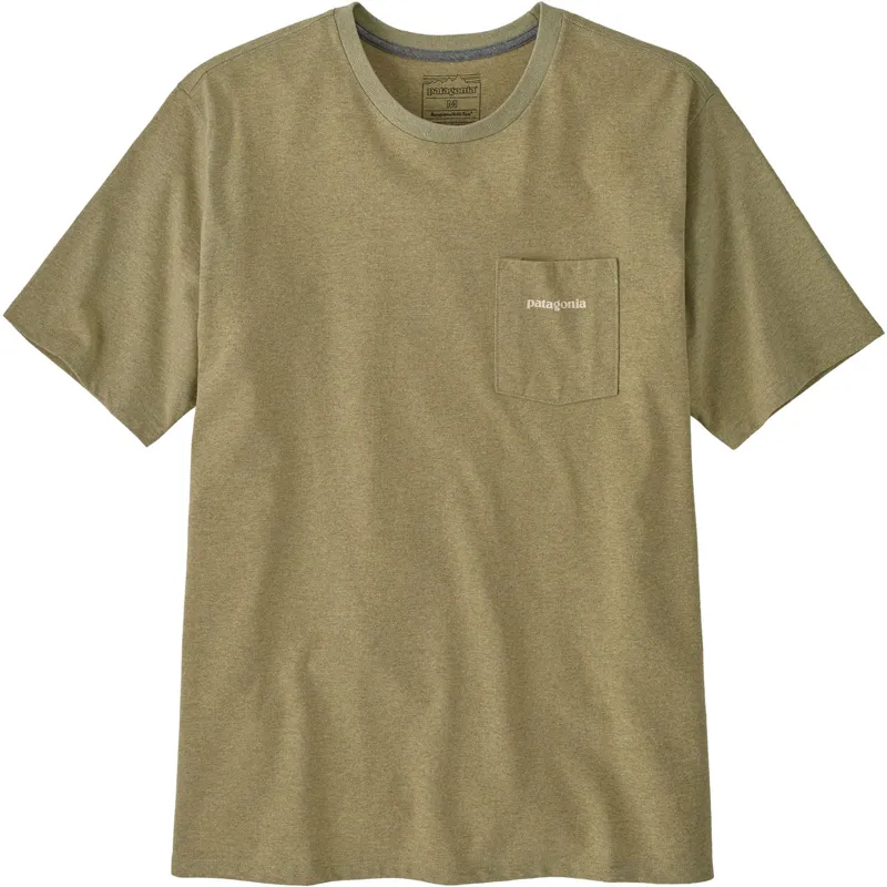 Patagonia Mens Boardshort Logo Pocket Responsibili Tee - Gumtree Green-1