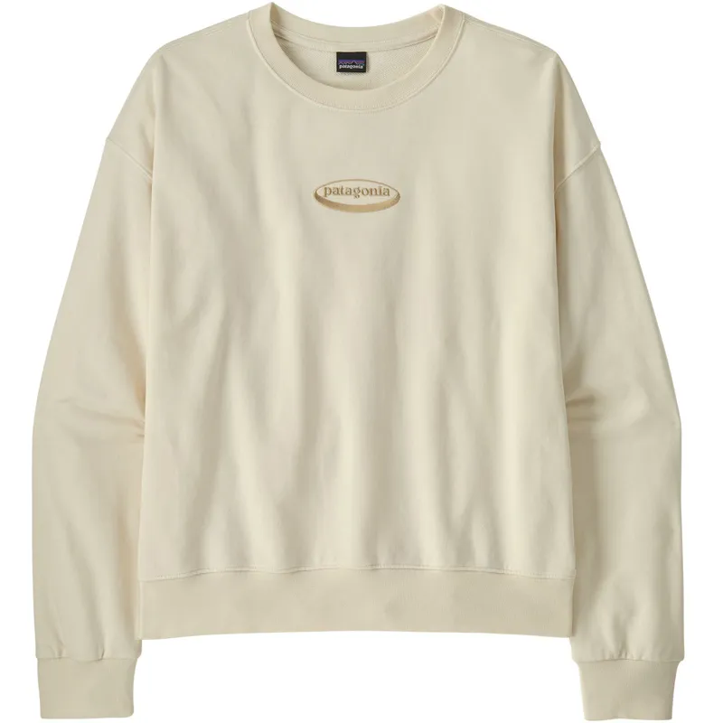Patagonia Womens 95 Oval Logo Daily Crew - Wool White