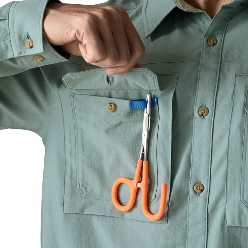 Patagonia Mens Long Sleeved Self Guided Sun Shirt - Blue Sage-6