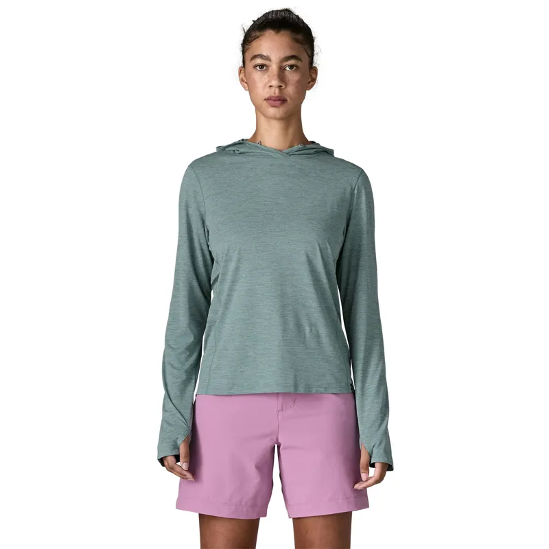 Patagonia Womens Cap Cool Sun Hoody - Nouveau Green-Blue Sage X Dye-2