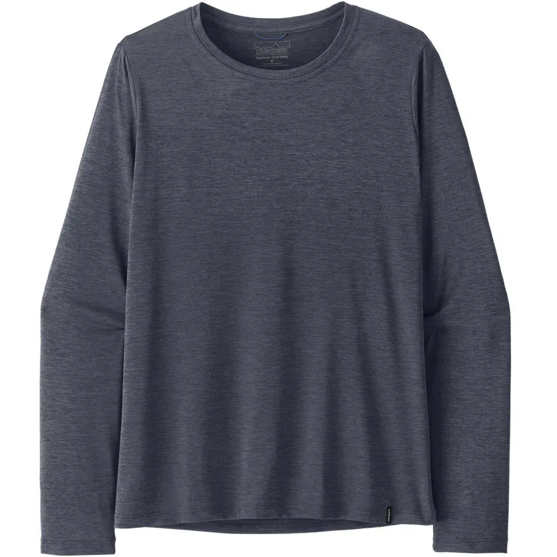 Patagonia Womens Long Sleeved Cap Cool Daily Shirt - Smolder Blue Light-Smolder Blue X Dye