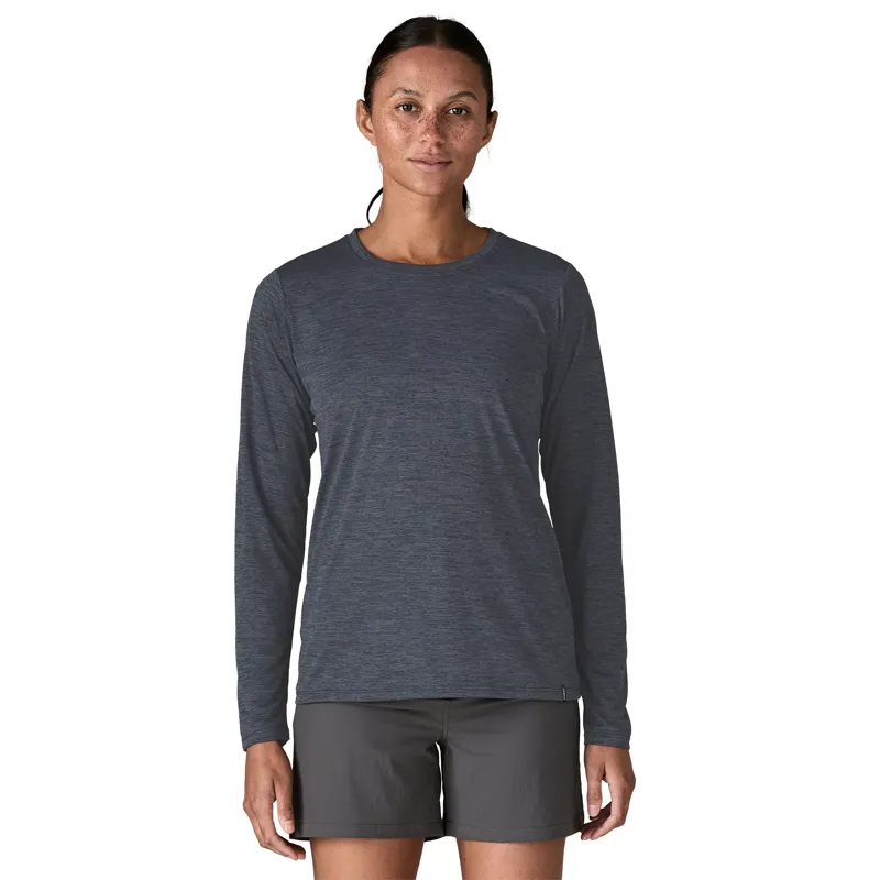 Patagonia Womens Long Sleeved Cap Cool Daily Shirt - Smolder Blue Light-Smolder Blue X Dye-1