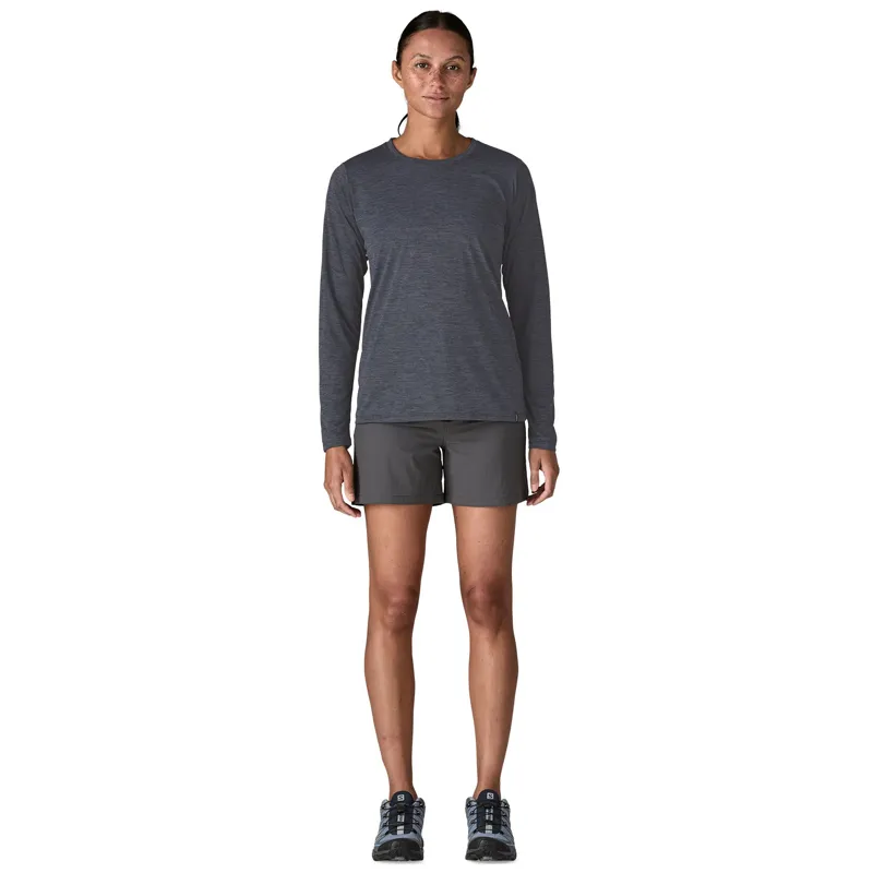 Patagonia Womens Long Sleeved Cap Cool Daily Shirt - Smolder Blue Light-Smolder Blue X Dye-4