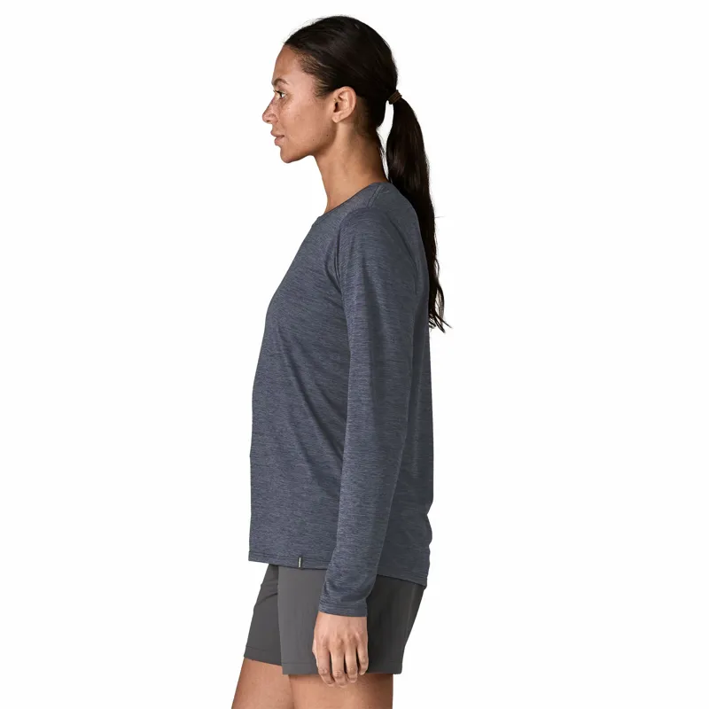 Patagonia Womens Long Sleeved Cap Cool Daily Shirt - Smolder Blue Light-Smolder Blue X Dye-2