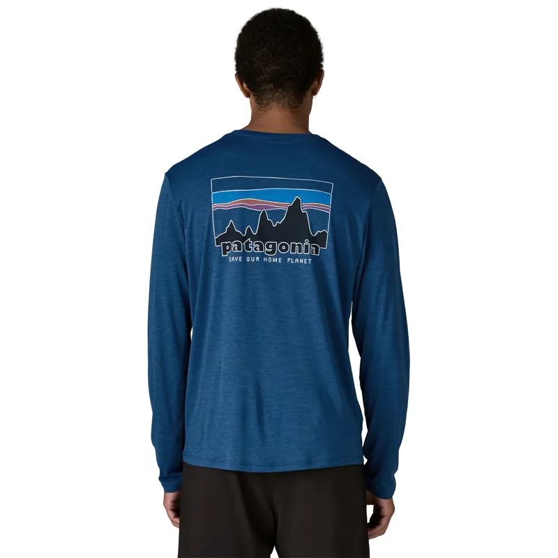 Patagonia Mens Long Sleeved Cap Cool Daily Shirt - 73 Skyline - Clement Blue-Light Clement Blue X Dye-5