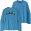 Patagonia Mens Long Sleeved Cap Cool Daily Shirt - Boardshort Logo - Shore Blue Light-Shore Blue X Dye