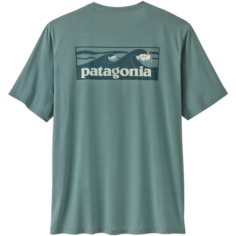 Patagonia Mens Cap Cool Daily Shirt - Boardshort Logo - Blue Sage Light-Blue Sage X Dye-2