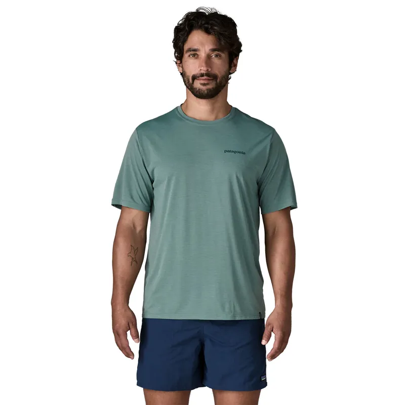 Patagonia Mens Cap Cool Daily Shirt - Boardshort Logo - Blue Sage Light-Blue Sage X Dye-3