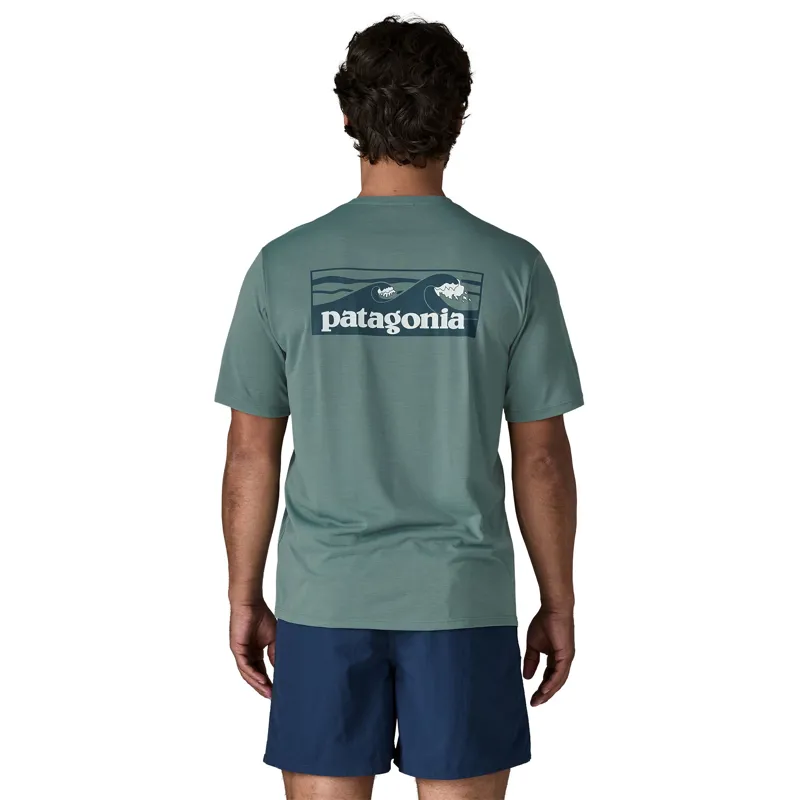 Patagonia Mens Cap Cool Daily Shirt - Boardshort Logo - Blue Sage Light-Blue Sage X Dye-5