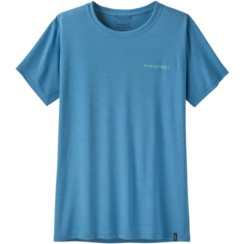 Patagonia Womens Cap Cool Daily Shirt - Mother Rays - Shore Blue Light-Shore Blue X Dye-1