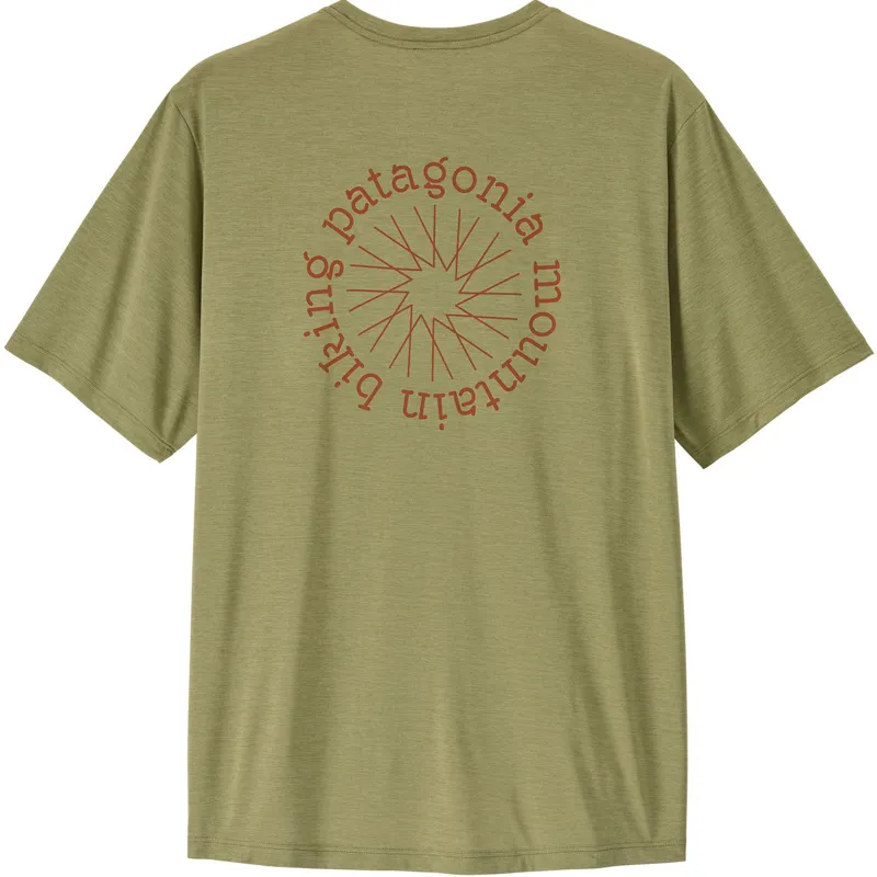 Patagonia Mens Cap Cool Daily Shirt - Spoke Stencil - Gumtree Green Light-Gumtree Green X Dye-2
