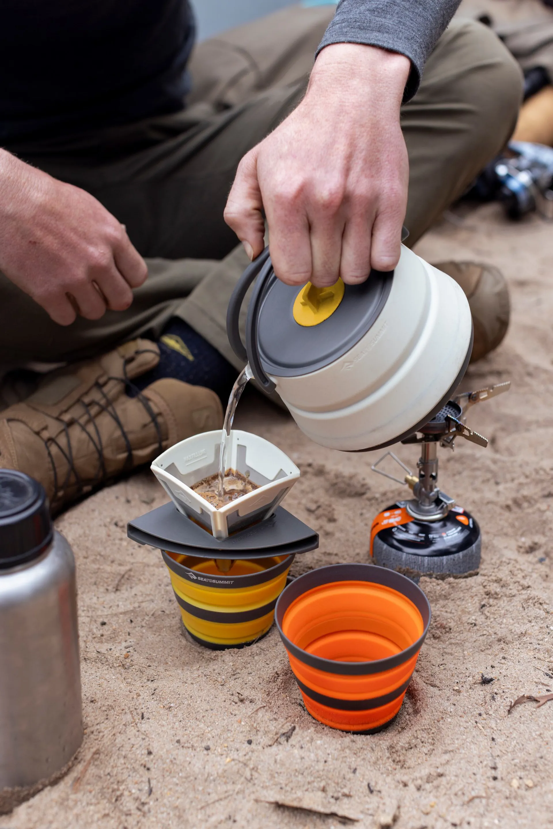 AXUYU Foldable Stainless Steel Pour Over Coffee Dripper With 100 Filters - Portable Coffee Maker For Camping & Travel