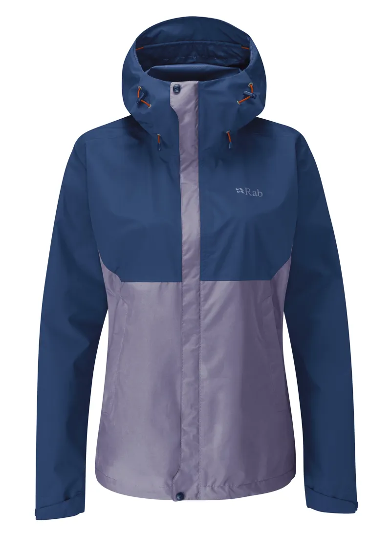 Rab Womens Downpour Eco Jacket - Patriot Blue-Purple Sage