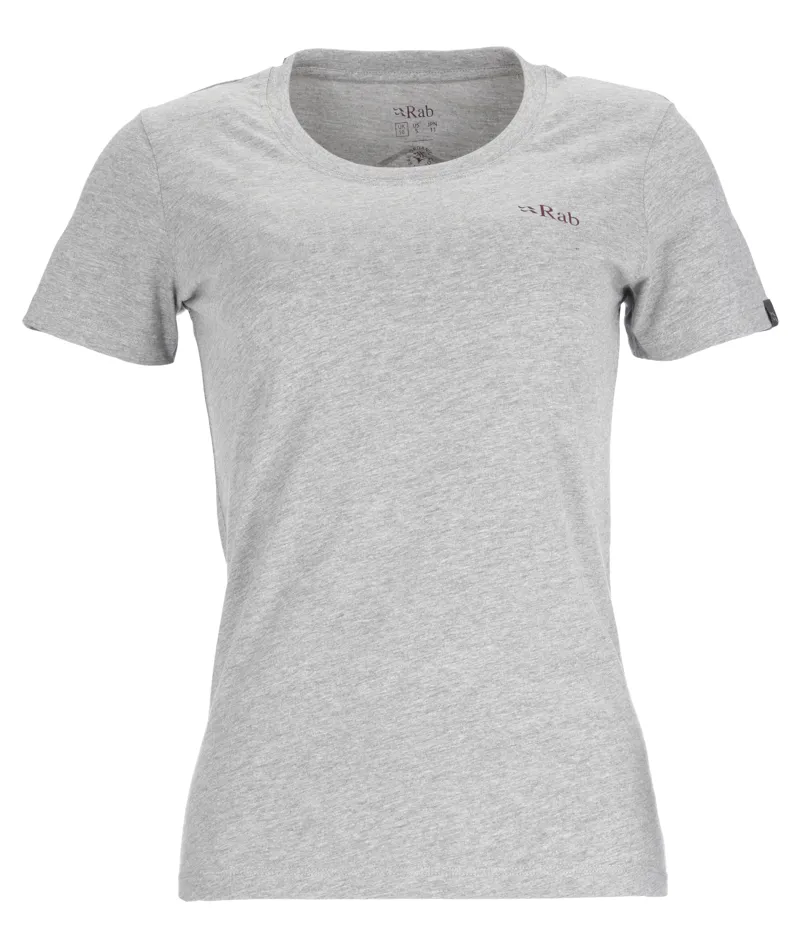 Rab Womens Stance Mountain Peak Tee - Grey Marl