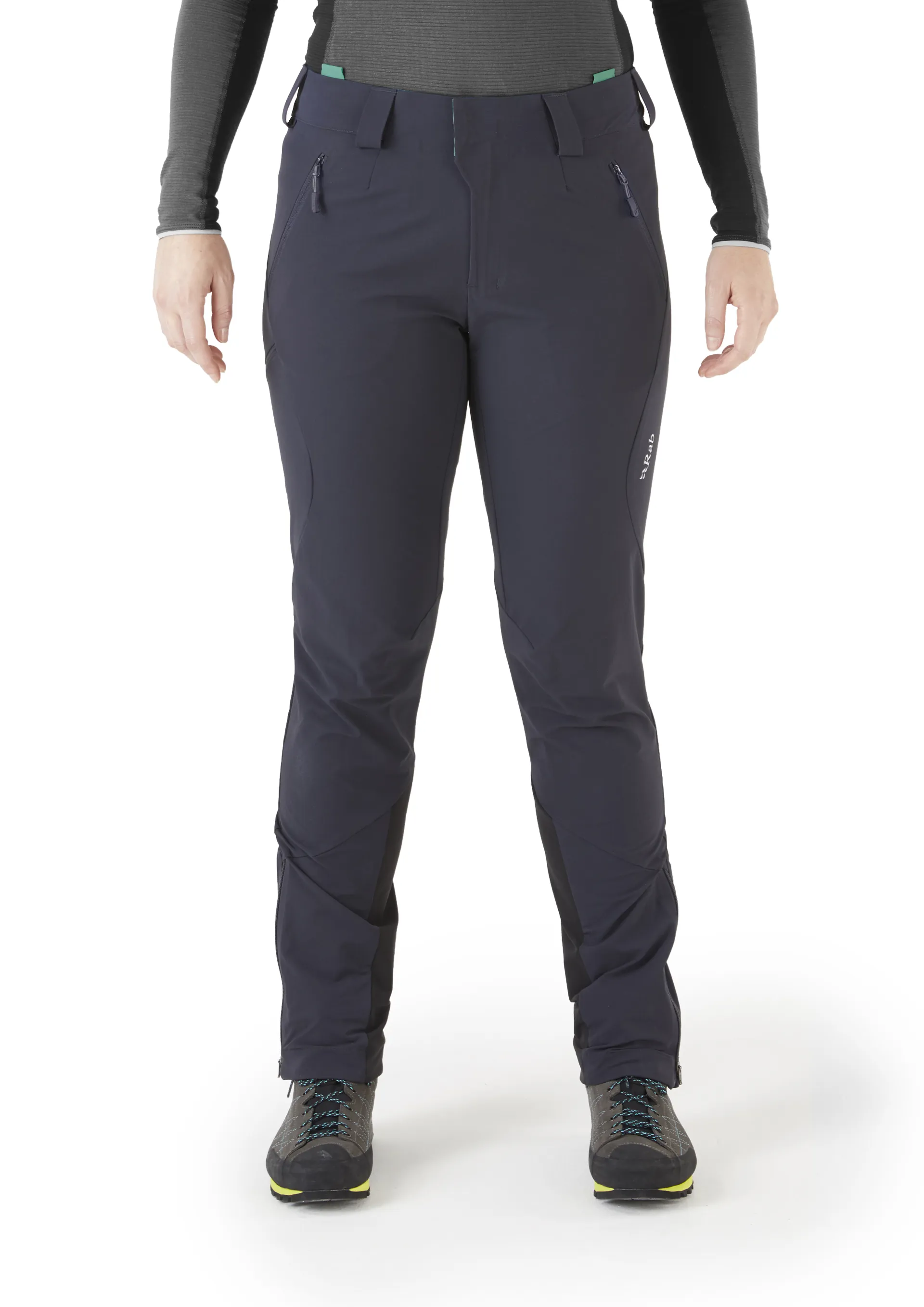 Rab Womens Ascendor AS Climbing Trousers Ebony-Eucalyptus