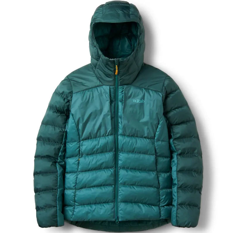 Rab Womens Cirrus Ultra Hoody - Green Slate-Eucalyptus-2