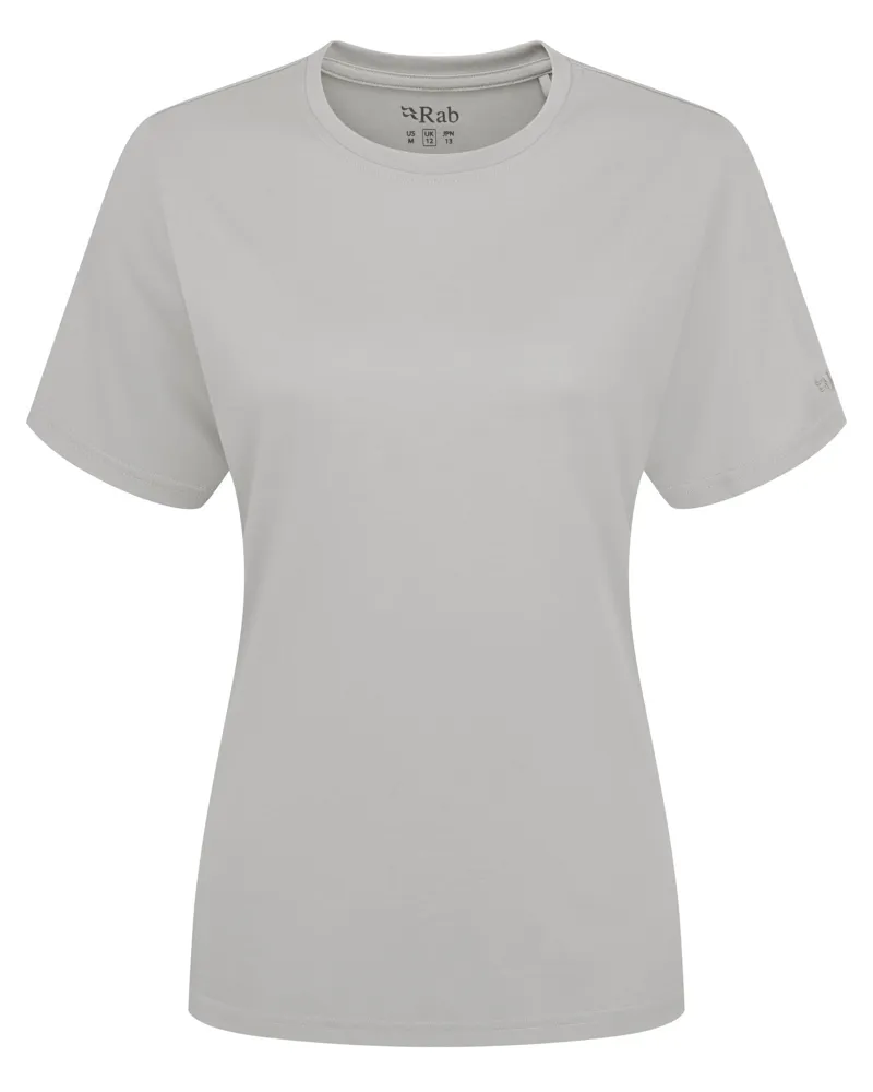 Rab Womens Crimp Logo Tee - Light Zinc