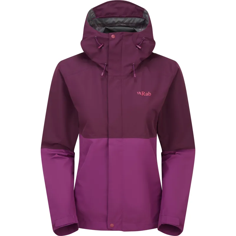 Rab Womens Downpour Jacket - Mulberry-Plum