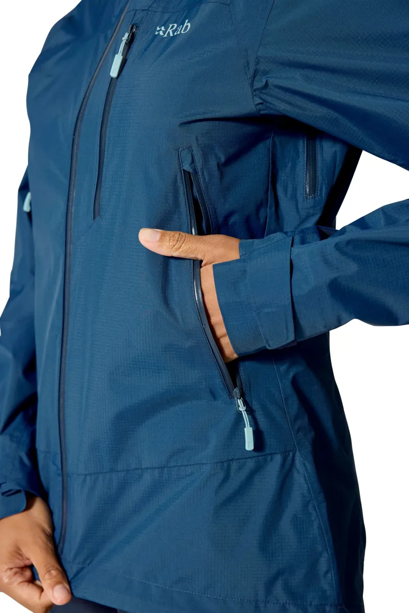 Rab Womens Downpour Mountain Jacket - Tempest Blue-5