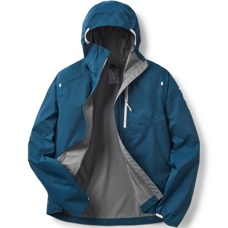 Rab Womens Downpour Trail Light Jacket - Tempest Blue-1
