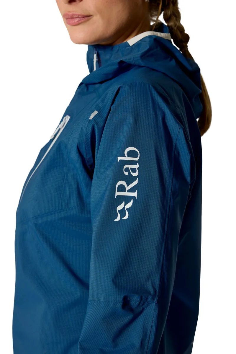 Rab Womens Downpour Trail Light Jacket - Tempest Blue-8