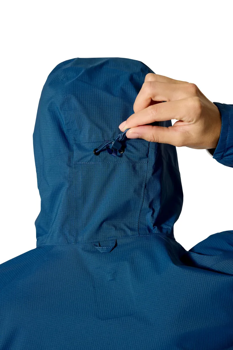 Rab Womens Downpour Trail Light Jacket - Tempest Blue-12