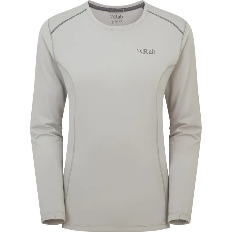 Rab Womens Force Long Sleeved Tee - Dark Pewter