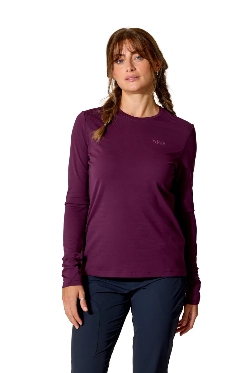 Rab Womens Force Long Sleeved Tee - Mulberry-3