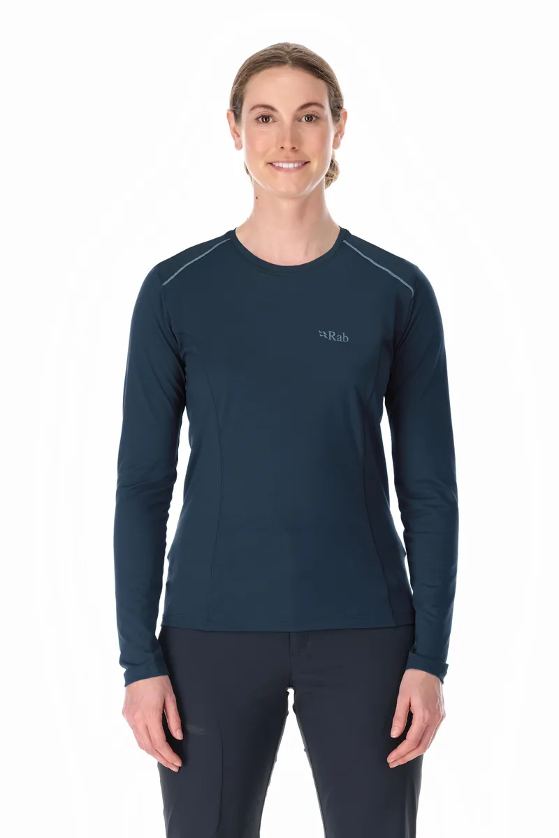 Rab Womens Force Long Sleeved Tee - Tempest Blue-2