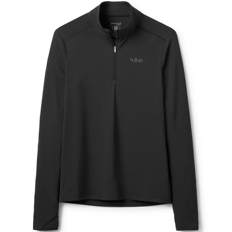 Rab Womens Force Long Sleeved Zip-Tee - Black