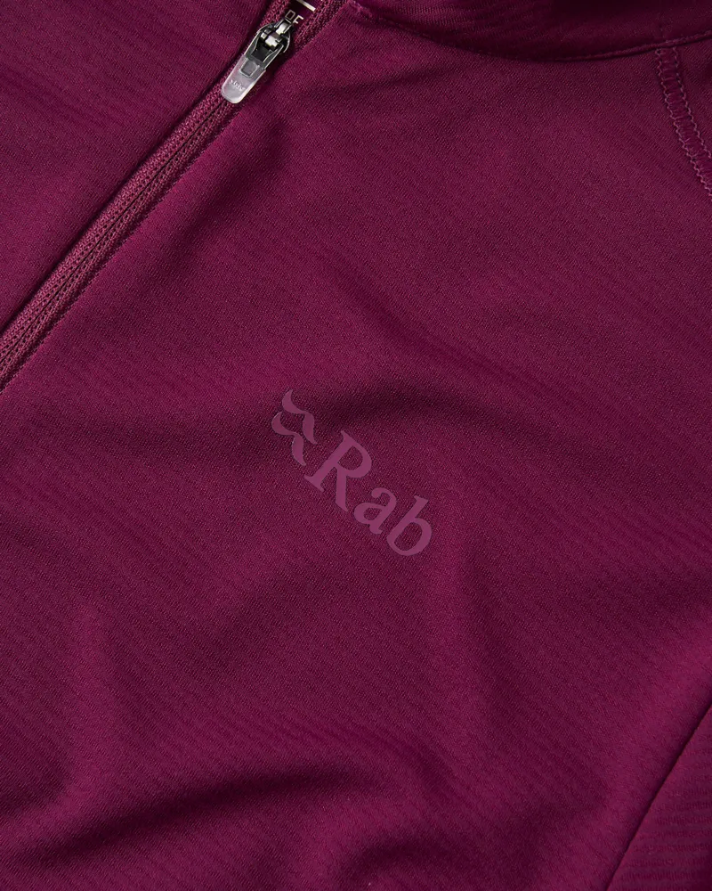 Rab Womens Force Long Sleeved Zip-Tee - Mulberry-2