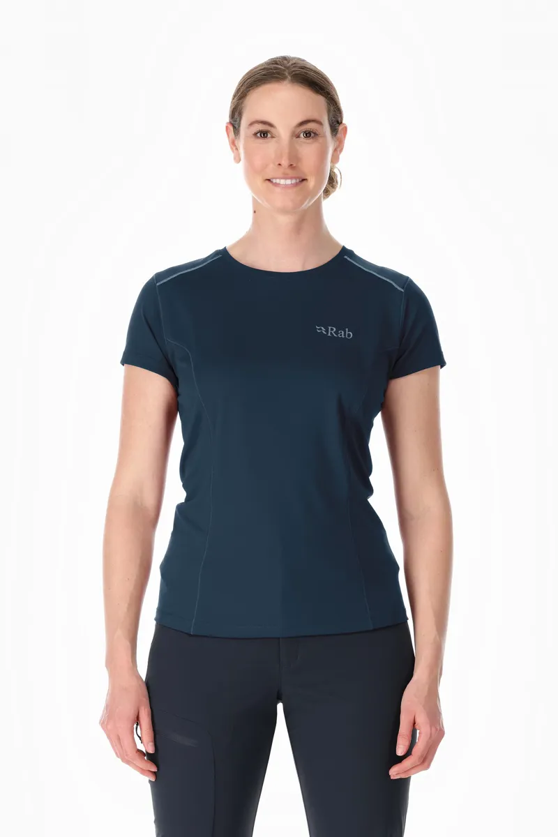Rab Womens Force Short Sleeved Tee - Tempest Blue-1