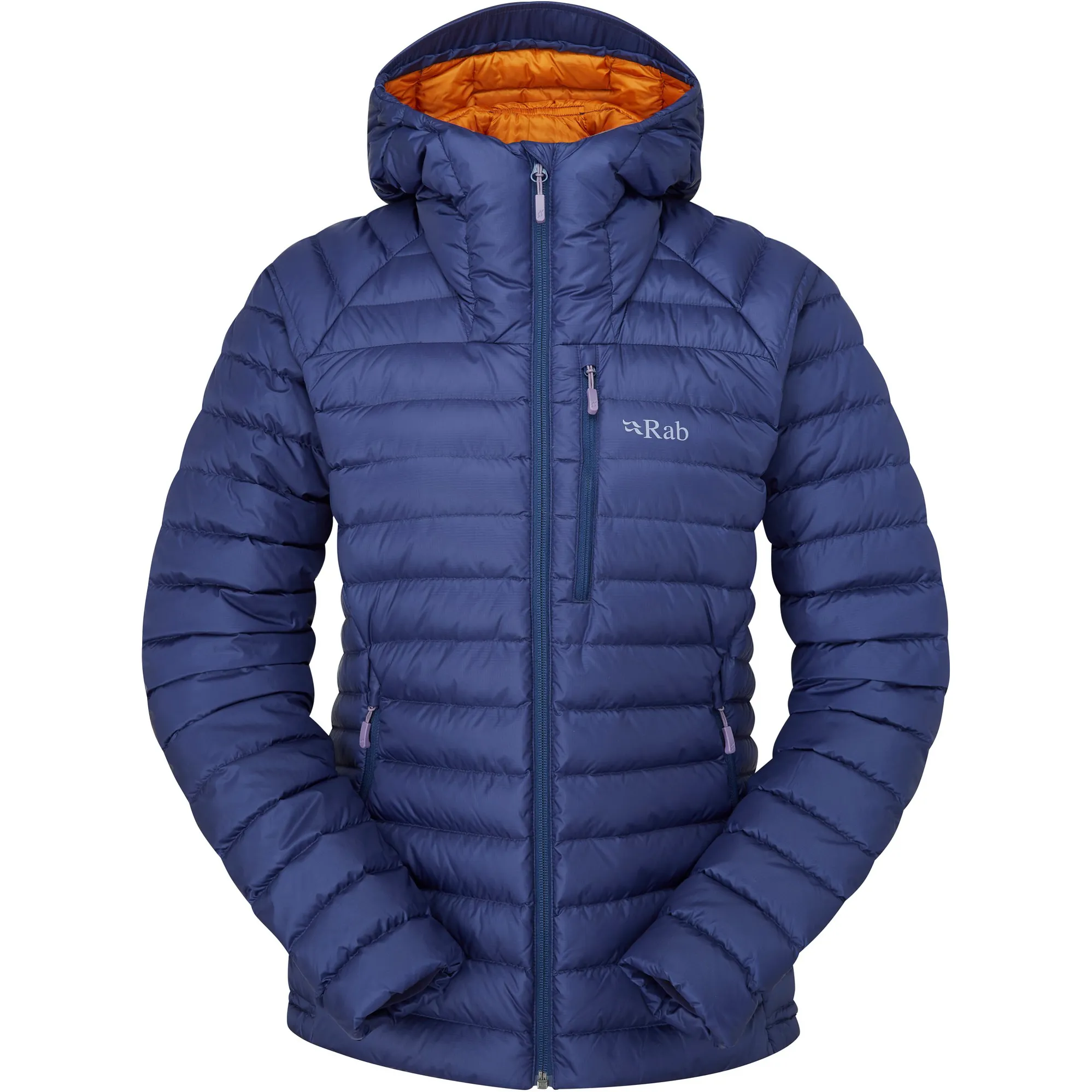 Rab Womens Microlight Alpine Jacket - Patriot Blue-Marmalade