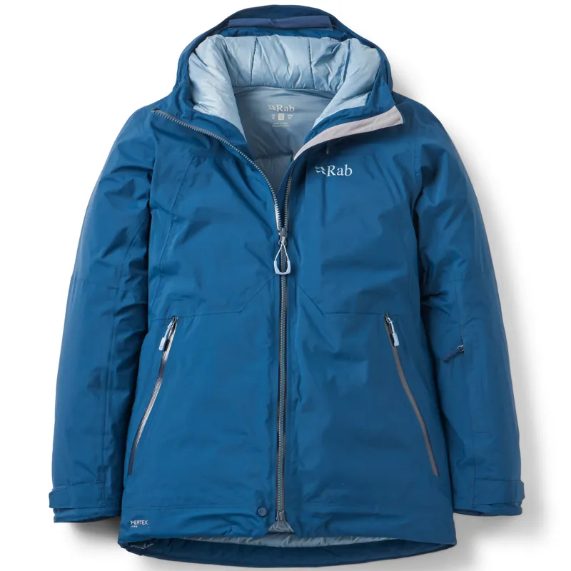 Rab Womens Optical Waterproof Down Jacket - Tempest Blue