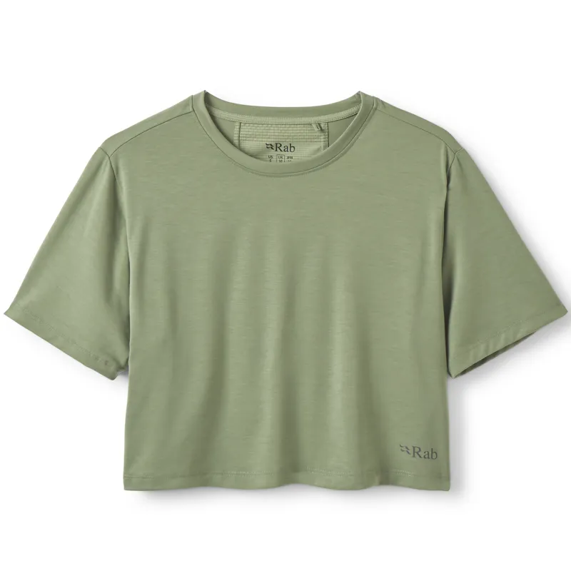 Rab Womens Rivelin Crop Tee - Dark Fig Green