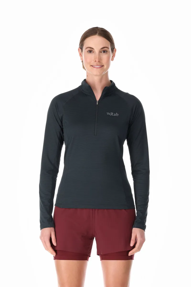 Rab Womens Sonic Long Sleeved Zip-Tee - Beluga-2