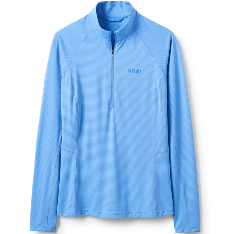 Rab Womens Sonic Long Sleeved Zip-Tee - Bluebird