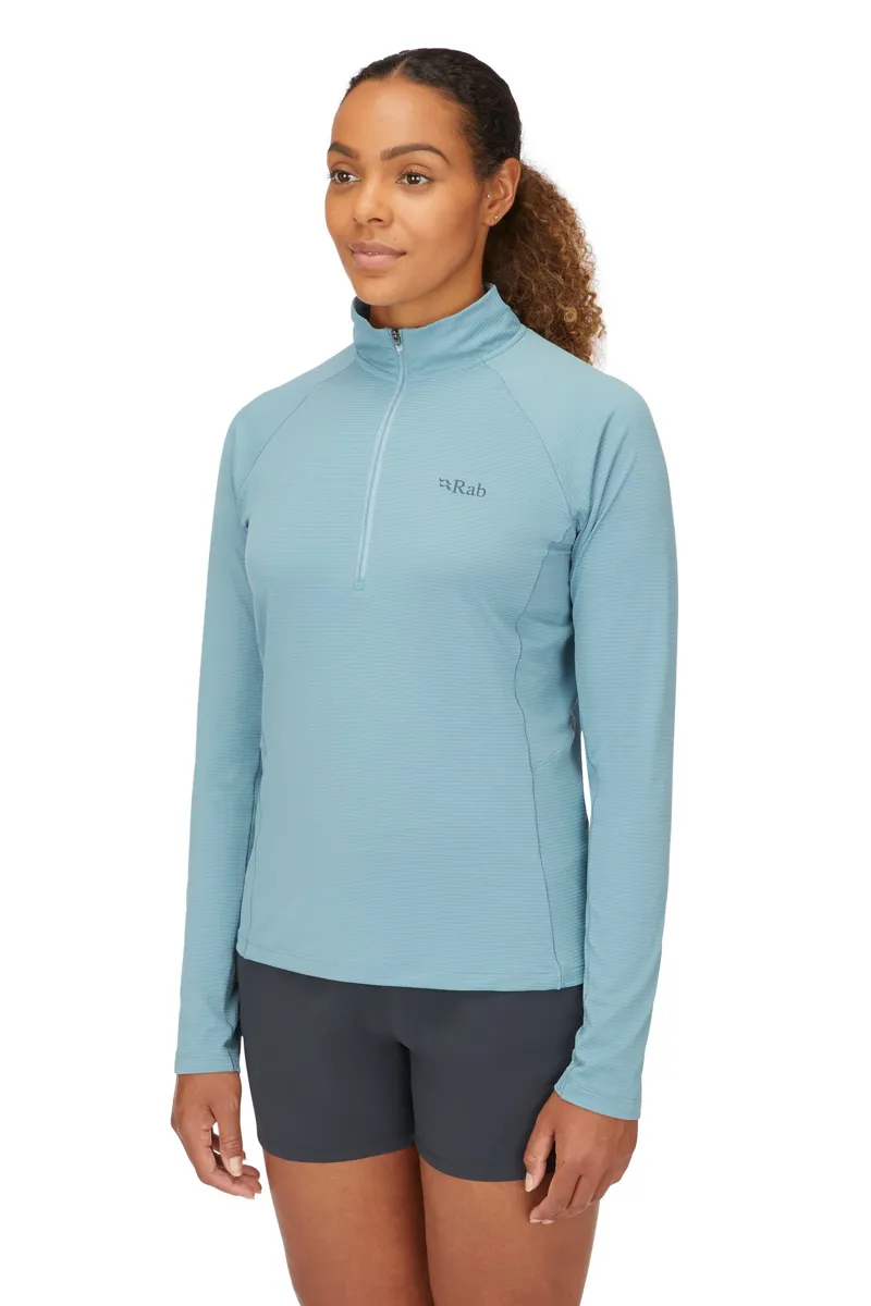 Rab Womens Sonic Long Sleeved Zip-Tee - Citadel-3