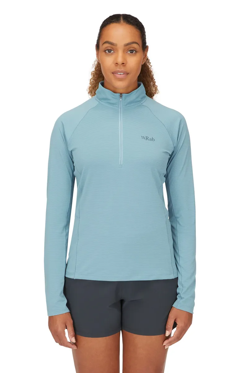 Rab Womens Sonic Long Sleeved Zip-Tee - Citadel-2