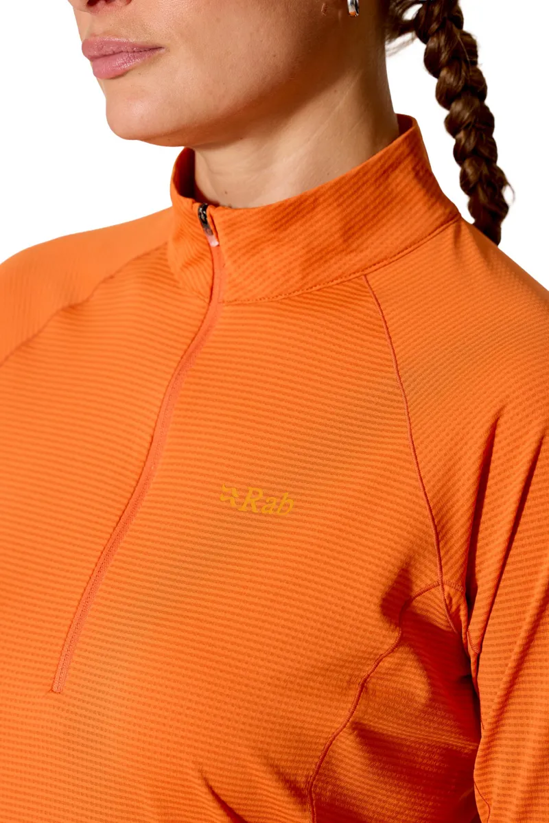 Rab Womens Sonic Long Sleeved Zip-Tee - Dark Melba-5